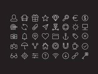 40 Stroke Icons