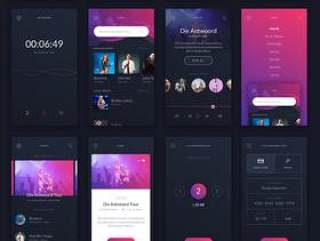 30+音乐应用程序界面UI iOS工具包sketch源文件格式打包下载