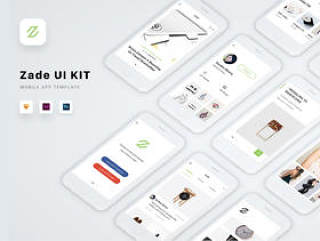 适用于Sketch，Photoshop和XD的90多款iOS手机屏幕模板，Zade Mobile UI KIT