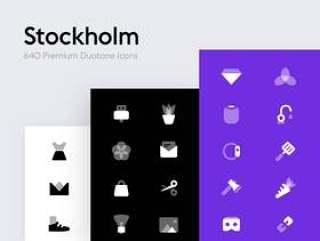 640矢量双色调图标的iOS，Android和Web。，斯德哥尔摩高级图标