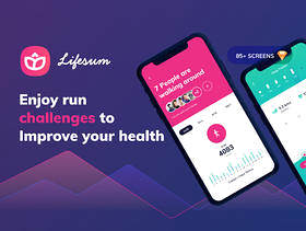 享受运行挑战，以改善您的健康，Lifesum健康和健身移动应用程序 - UI工具包