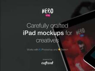 7精心打造的高品质iPad模型，适用于广告素材。，HERO iPad Mockups