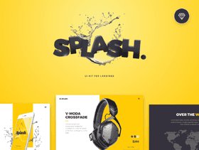 使用这个基于草图的登陆页面UI Kit，Splash UI Kit制作一个SPLASH