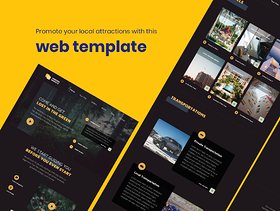 独特的XD，Figma，Sketch和PSD清洁旅行和本地景点网页。，本地景点网页模板