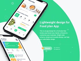 Food Planner app UI设计套件，FoodPlan UI套件