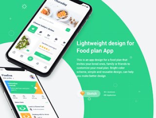 Food Planner app UI设计套件，FoodPlan UI套件