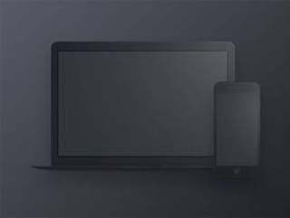 暗色 Macbook 和 iPhone 模型