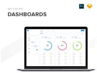 40个Dashboard用于Sketch和Photoshop的UI屏幕，40个Dashboards第3卷