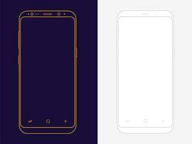 2 枚极简三星 Galaxy S8 线框模型