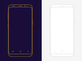 2 枚极简三星 Galaxy S8 线框模型