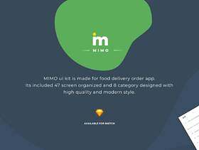 在Sketch。，MIMO设计的餐馆食物交付订单的优质模板。 UI套件