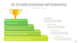 渐变绿色3D阶梯PPT图表12