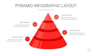 红色3D金字塔PPT信息图表7