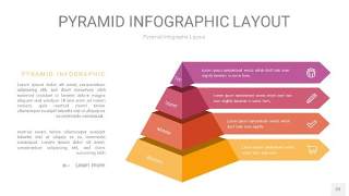 渐变紫黄色3D金字塔PPT信息图表22