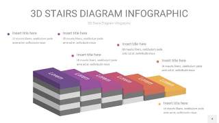 渐变紫黄色3D阶梯PPT图表4