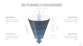 深天蓝3D漏斗PPT信息图表9
