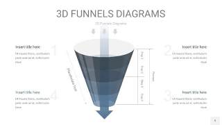 深天蓝3D漏斗PPT信息图表9