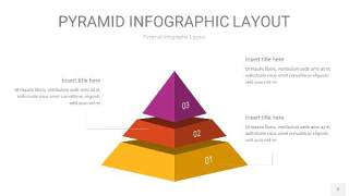 彩色3D金字塔PPT信息图表2