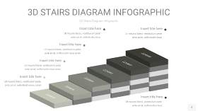 灰色3D阶梯PPT图表2