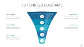 深青色3D漏斗PPT信息图表3