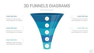 深青色3D漏斗PPT信息图表3