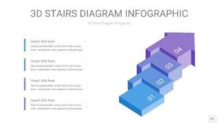 渐变紫蓝色3D阶梯PPT图表20