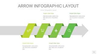 浅绿色箭头PPT信息图表11