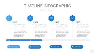 天蓝色时间轴PPT信息图5