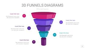 紫色3D漏斗PPT信息图表6