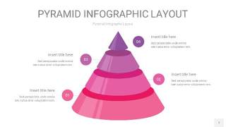 粉紫色3D金字塔PPT信息图表7