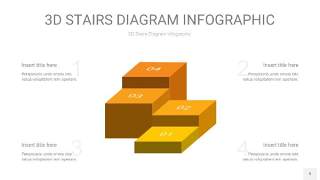 渐变黄色3D阶梯PPT图表9