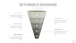 灰色3D漏斗PPT信息图表5