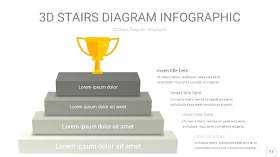 灰色3D阶梯PPT图表11