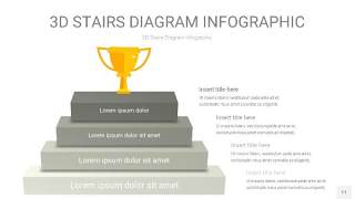 灰色3D阶梯PPT图表11