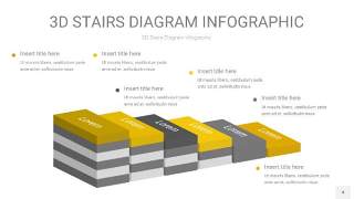 灰黄色3D阶梯PPT图表4