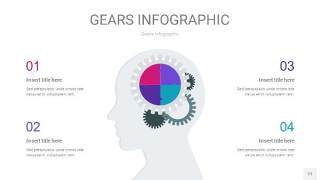玫瑰紫色齿轮PPT信息图21