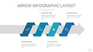 天蓝绿箭头PPT信息图表11