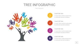 彩色树状图PPT图表2