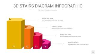 多色3D阶梯PPT图表16