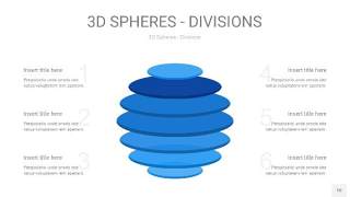 渐变蓝色3D球体切割PPT信息图10