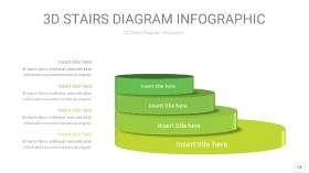渐变绿色3D阶梯PPT图表14