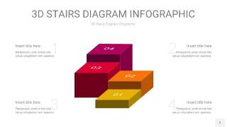 多色3D阶梯PPT图表9