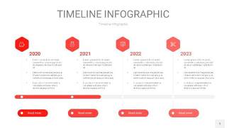 红色时间轴PPT信息图5