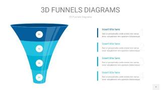 宝石蓝3D漏斗PPT信息图表2