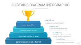蓝绿色3D阶梯PPT图表11