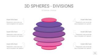 渐变粉色3D球体切割PPT信息图10