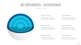 宝石蓝色3D球体切割PPT信息图1