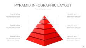 红色3D金字塔PPT信息图表4