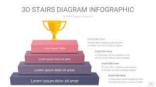 紫黄色3D阶梯PPT图表11