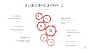红色齿轮PPT信息图15